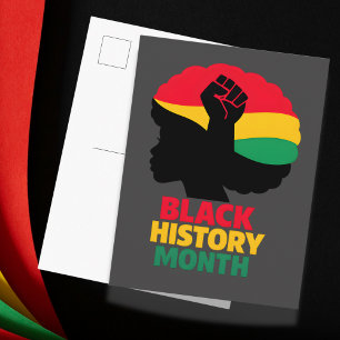 Kühne, lebendige panafrikanische Silhouette Afro-F Postkarte