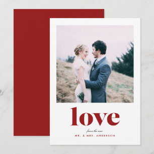 Kühne Liebe Neuverheiratetes Foto Valentinstag-Kar Feiertagskarte