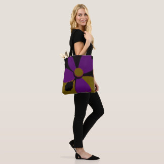 Kühne lila Blumen-Abstraktkunst-Tasche | Modern