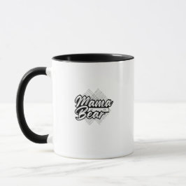 Kühne Mama-Bär-Schwarz-Weiß-Gestaltung Tasse