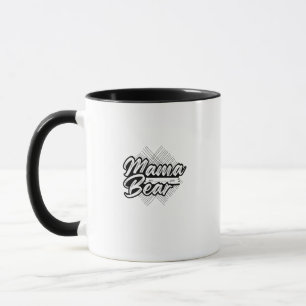 Kühne Mama-Bär-Schwarz-Weiß-Gestaltung Tasse