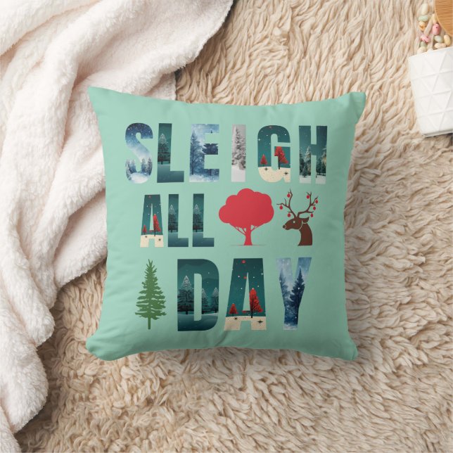 kühne Masken Buchstaben Winterszenen 'Sleigh All D Kissen (Decke)