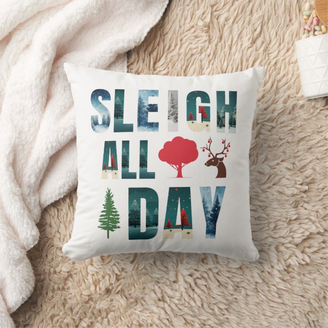 kühne Masken Buchstaben Winterszenen 'Sleigh All D Kissen (Decke)