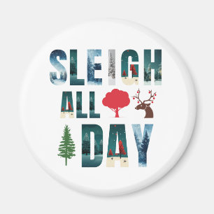 kühne Masken Buchstaben Winterszenen 'Sleigh All D Magnet