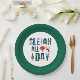 kühne Masken Buchstaben Winterszenen 'Sleigh All D Pappteller