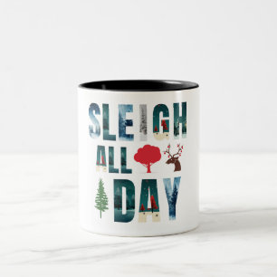 kühne Masken Buchstaben Winterszenen 'Sleigh All D Zweifarbige Tasse