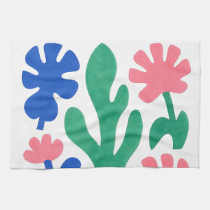 Kühne Matisse-Style-Floral-Ausschnitte Geschirrtuch