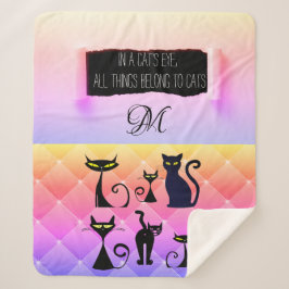 Kühne mehrfarbige, moderne Retro-Katzenjacke Lover Sherpadecke