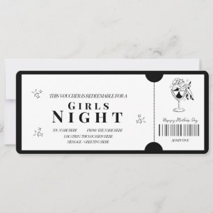 kühne Minimalistische Girls Night Voucher Einladung