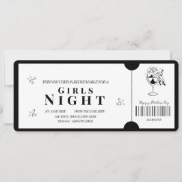 kühne Minimalistische Girls Night Voucher Einladung
