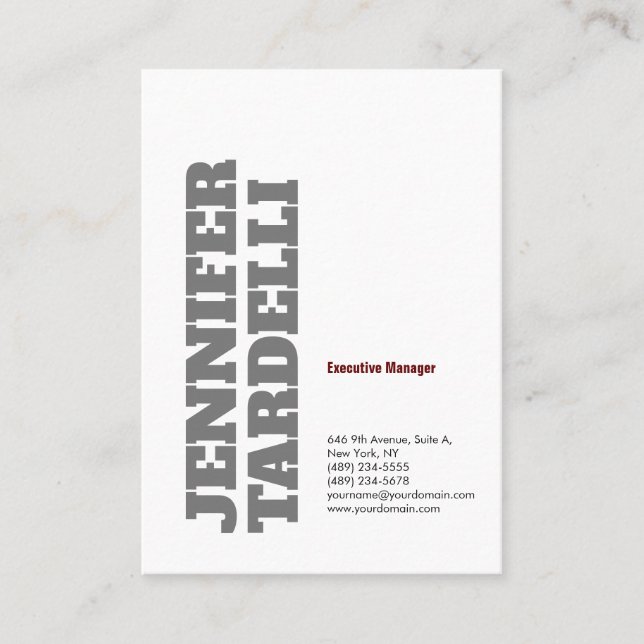 kühne Minimalistische Moderne Visitenkarte (Vorderseite)