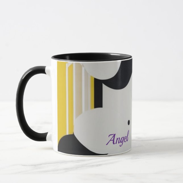 Kühne moderne abstrakte geometrische Kunst im Stil Tasse (Links)