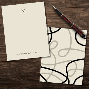 Kühne moderne abstrakte Monogramm- und Namenspapie Mitteilungskarte