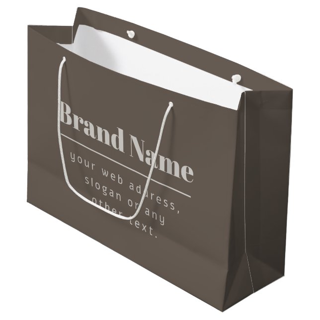 Kühne moderne dunkle und hellbeige Marke oder Unte Große Geschenktüte (Vorderseite Schrägansicht)