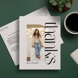 Kühne moderne ein Foto Abschluss danke Postkarte