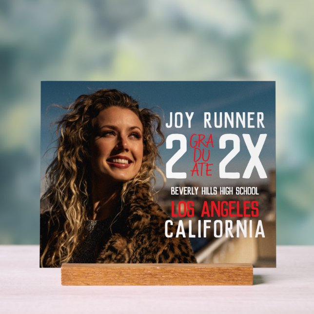 Kühne moderne Foto High School Abschluss Acrylschild (Neutral)