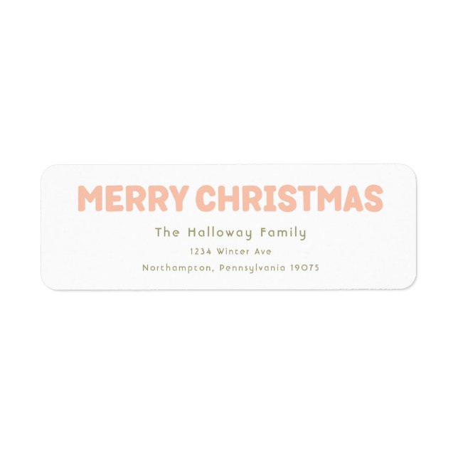 Kühne moderne frohe Weihnachts-Rücksendeadresse (Vorne)