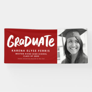 Kühne moderne Graduierte ein Foto Crimson Abschlus Banner