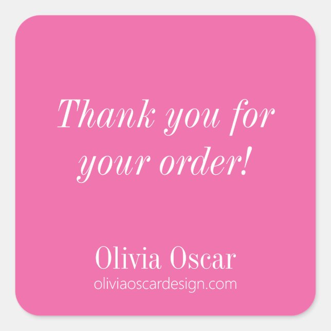 Kühne moderne Hot Pink einfache Geschäft Vielen Da Quadratischer Aufkleber (Vorderseite)