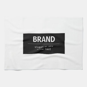 Kühne, moderne Marke oder Firmenname Schwarz/Wei Geschirrtuch