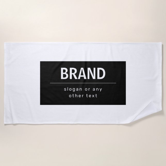 Kühne, moderne Marke oder Firmenname | Schwarz/Wei Strandtuch (Vorderseite)