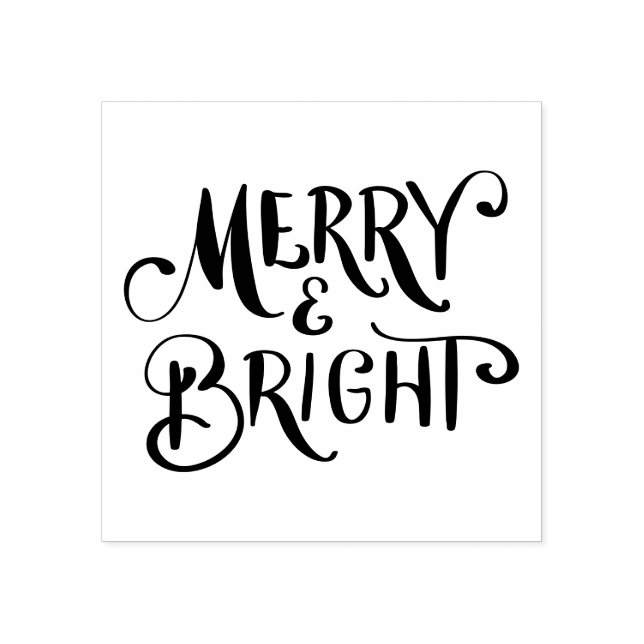 kühne Moderne | Merry Bright Holiday Script Gummistempel (Prägung)