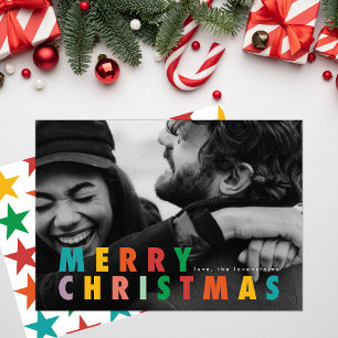 Kühne moderne Minimalistische Farbe Frohe Weihnach Feiertagskarte