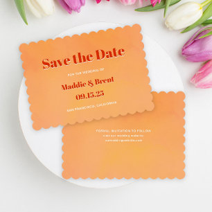 Kühne moderne orange Wasserfarben-Sonnenuntergangs Save The Date
