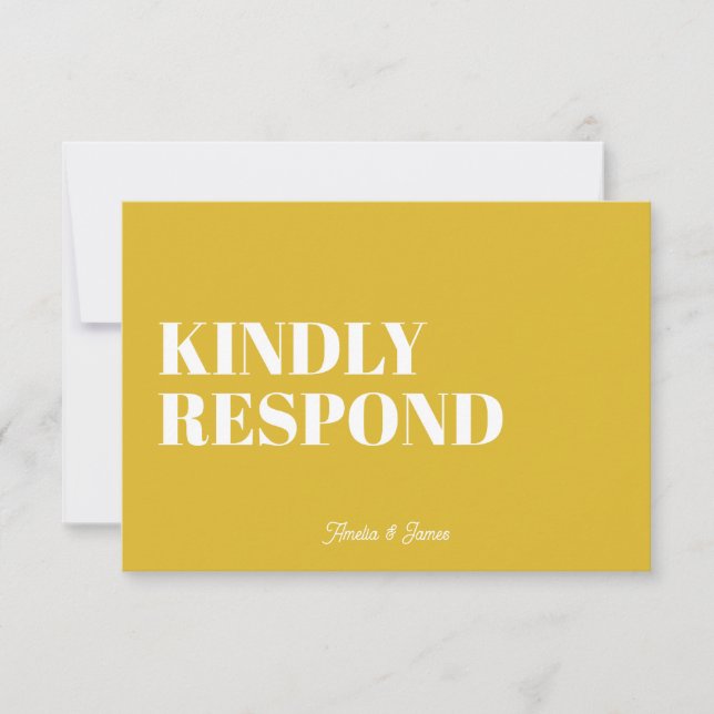 kühne moderne Retro Funky Bright Wedding RSVP Karte (Vorderseite)