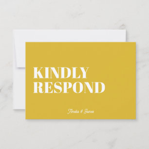 kühne moderne Retro Funky Bright Wedding RSVP Karte