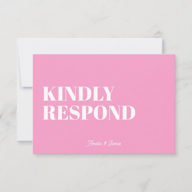 kühne moderne Retro Funky Bright Wedding RSVP Karte (Vorderseite)