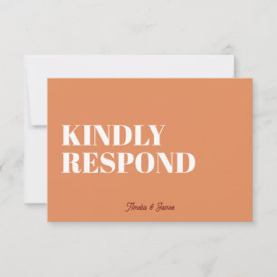 kühne moderne Retro Funky Bright Wedding RSVP Karte