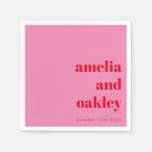 Kühne moderne rosa und rote Retro-Hochzeit