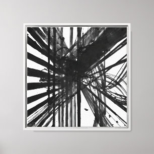 Kühne Moderne Schwarz-Weiß-Abstrakte Tinte Kunst Leinwanddruck