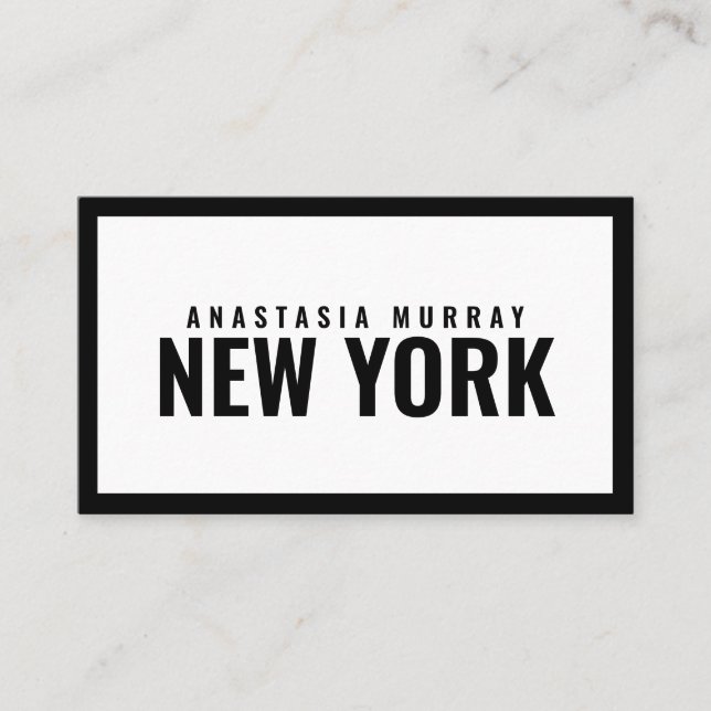 Kühne Moderne Schwarz-weiße Minimalistische Luxus- Visitenkarte (Vorderseite)