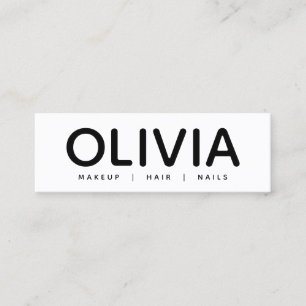 Kühne moderne Schwarz-weiße Typografie-Visitenkart Mini Visitenkarte