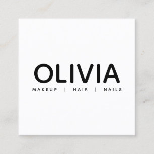 Kühne moderne Schwarz-weiße Typografie-Visitenkart Quadratische Visitenkarte