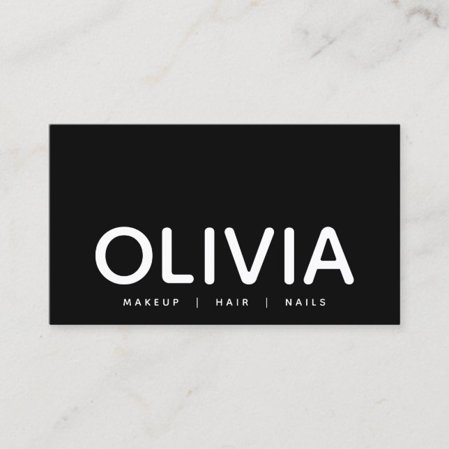 Kühne moderne Schwarz-weiße Typografie-Visitenkart Visitenkarte (Vorderseite)