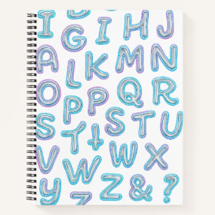 kühne Neon Alphabet Doodle Spiral Notebook Notizbuch