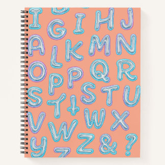 kühne Neon Alphabet Doodle Spiral Notebook Notizbuch