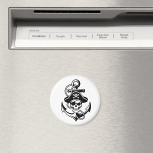 Kühne Piratenschädel und Anker - Schönes Design Magnet