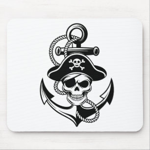 Kühne Piratenschädel und Anker - Schönes Design Mousepad