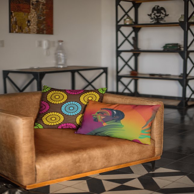 kühne Pop Art | Afrikanischer Amerikaner mit Locat Lendenkissen (Von Creator hochgeladen)