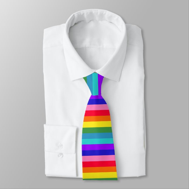 Kühne Regenbogen Streifen Neck Tie. Krawatte (Gebunden)