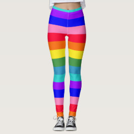 kühne Regenbogenstreifen Leggings