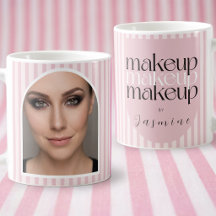 Kühne Retro-Makeup-Artist Pink-Weiße Foto-Streifen