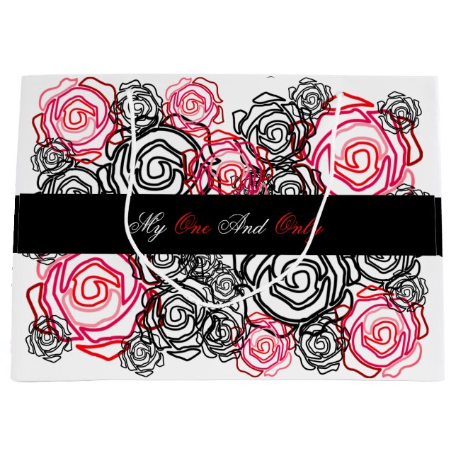 'Kühne Rose-meine einzige und nur' große Geschenkt Große Geschenktüte (Vorderseite)