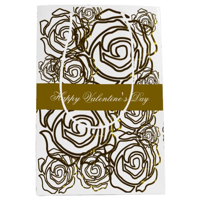 'Kühne Rose Valentine' (goldenes Medium) Geschenkt Mittlere Geschenktüte (Vorderseite)