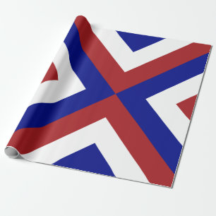 Kühne Rot, Weiß und Blaue Chevronen Geschenkpapier