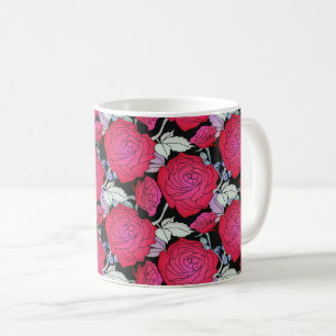 Kühne Rote Rosen Blumengeschmack Kaffeetasse